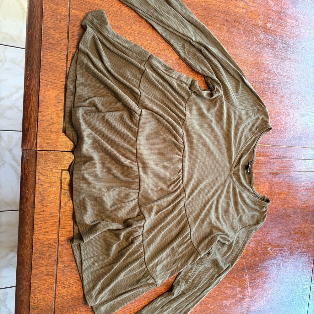 Torrid Olive Green Long Sleeve Blouse